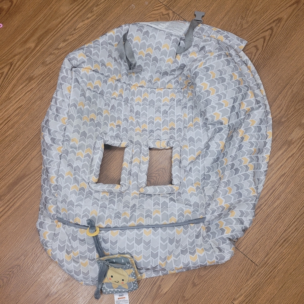 Boppy Shopping Cart Cover Gray Yellow Sunshine